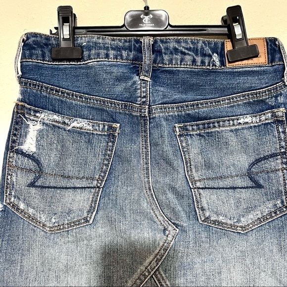 AMERICAN OUTFITTERS High Rise Festival Destroyed Denim Mini Skirt womens size 0 - Picture 6 of 9